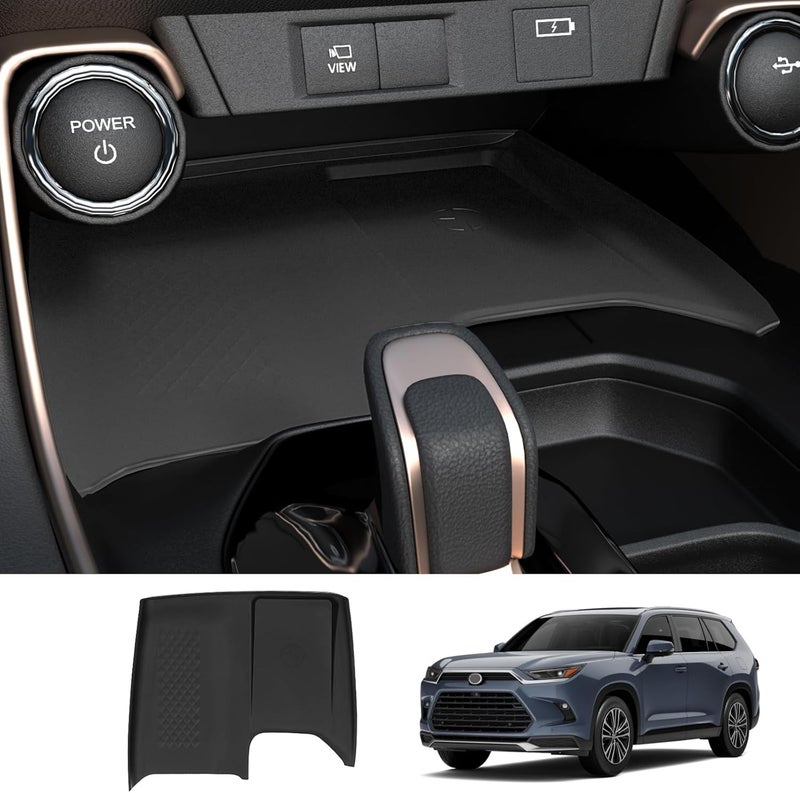 HOUCLEMIC Wireless Charging Anti-Slip Mat for Grand Highlander Accessories, Black Silicone Protective Pad for 2026 2025 2024 Grand Highlander Accessories - Image 1